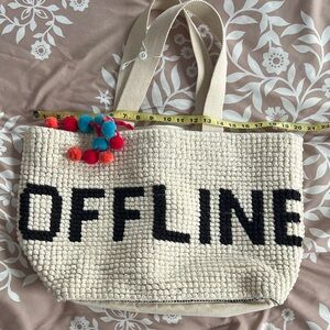 SHIRALEAH Offline Cream and Black Tote Bag